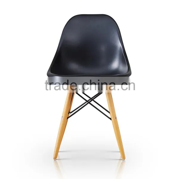 Designer Dining Side Wood Leg Replica ABS Plastic Chair photo-2