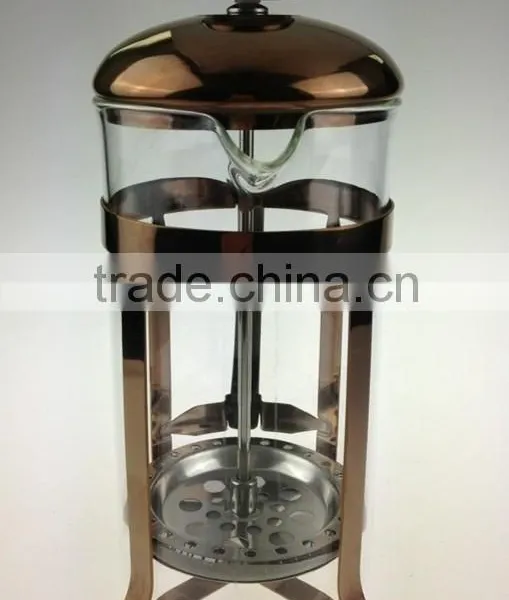 Copper Plated Rose Gold Plated Stainless Steel Press Coffee Maker photo-2