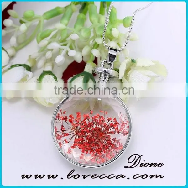 Silver ROUND Pendant Necklace With Flower Design Wholesale Fashionable Jewelry photo-4