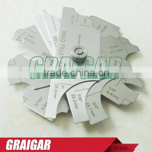 J34 7 Piece Fillet Weld Set Gage Gauge Welding Inspection Test Ulnar MM & Inch MG11 photo-2