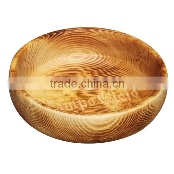 High Quality Natural Pine Carved Handicraft Eco Friendly Custom Wooden Bowl photo-2