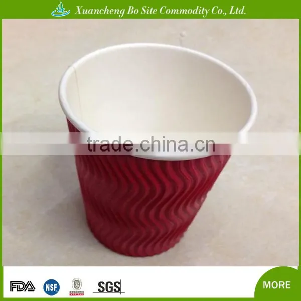 2016 New Design 10oz Disposable Ripple Paper Coffee Cups With Custom Printed for Hot Drink photo-2