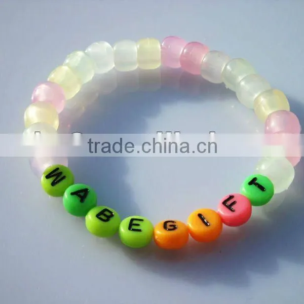 UV letter shaped bracelet UV bangle UV beads color changed beads