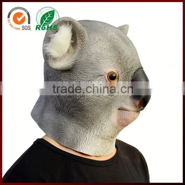 Cheap Halloween Funny Carnival Animal Koala Head Rubber Latex Mask photo-3