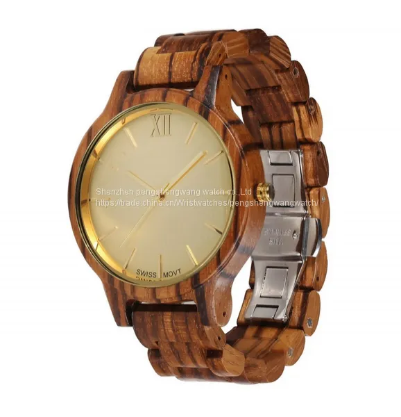 Roma Numbers New Women Style Classic Wooden Wrist Watch photo-2