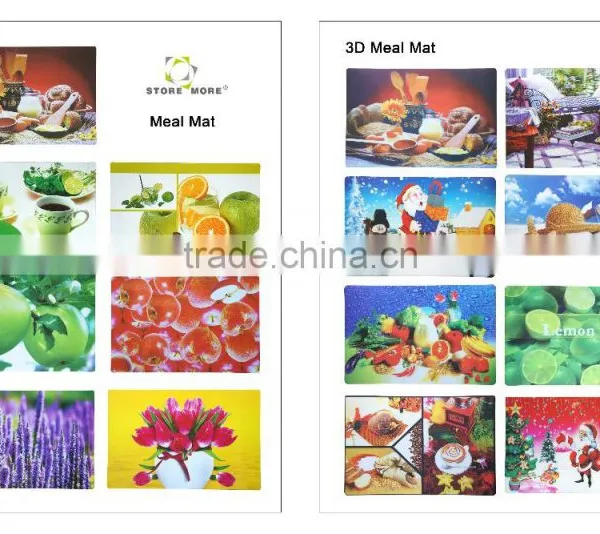 Wine and Fruits 3D Printting PP Washable Placemats photo-3