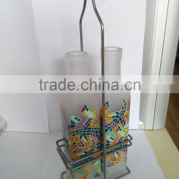 Beautiful Customized Glass Bottle /two Bottles Set With Frame photo-3