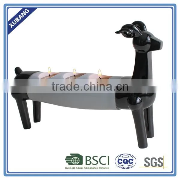 Poly Resin Candle Holder Cat Design for Home Decoration photo-3