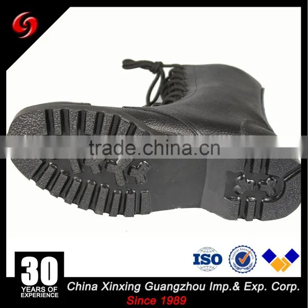 Black Full Grain Leather Waterproof Canvas Combat Jungle Military Boots photo-5
