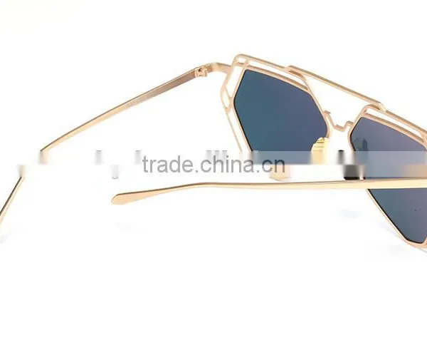 2016 Super Lovers Poly Polarized Sunglasses Metal Hollow Out V Glasses Frame Color Film Sunglasses photo-5