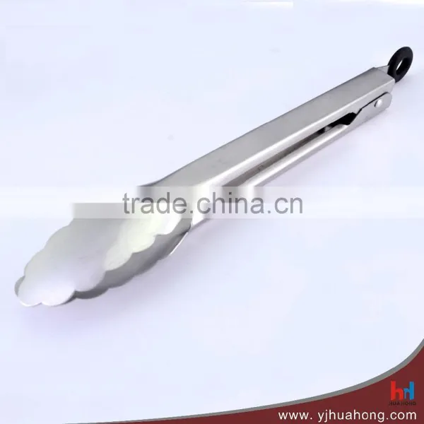 9" Food Grade Stainless Steel Food Tongs With Silicon Head