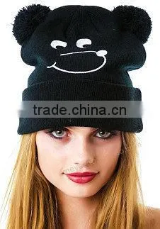 100% Acylic Cottonacrylic Beanie Printing Knit Hats/winter Caps photo-3