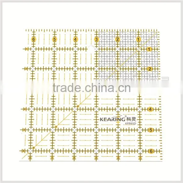 Kearing Brand 6.5"*6.5" Rigid Plastic Transplant Square Patchwork Ruler for Sewing Design#KPR65D photo-3