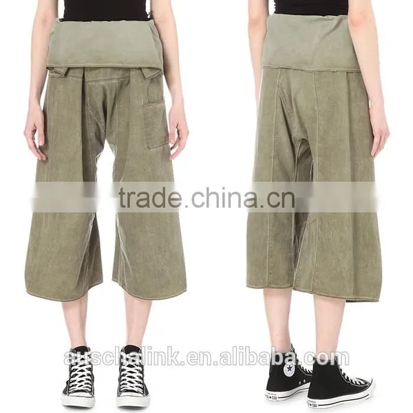 Custom Ladies Cropped Cotton Trousers Patterns New Design photo-6