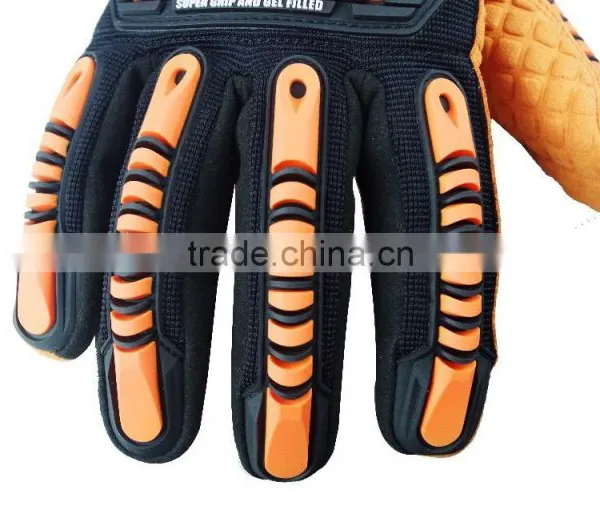 EN388 4131 Oilfield and Gas High Impact Safety Resistant Gloves Super Grip Oil Resistant Gloves Silicone Padded Palm Gloves photo-6