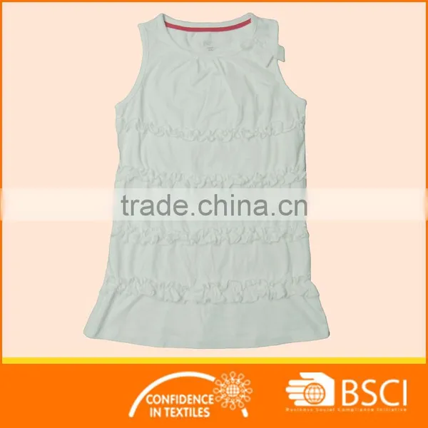 Fancy Sleeveless Children Layered Mini Dress Small Girls Dress