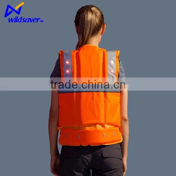 LED Flashing Orange Pool Boating Swimming Surfing Adult Life Vest photo-5