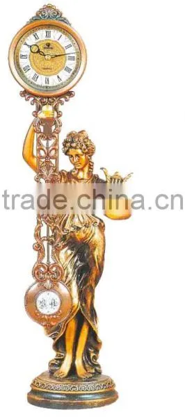 Beautiful Artistic Polyresin Statue Table Clock
