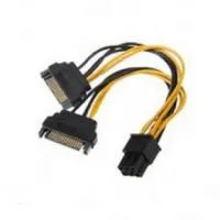 IDE 4p Male to Double SATA 15p Female Splitter Power Cable