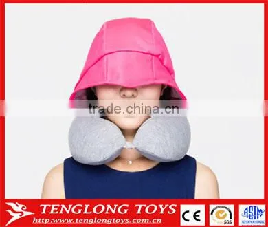Memory Foam Travel Neck Pillow With Carry-On Bag And Eye Mask Folding Neck Pillow