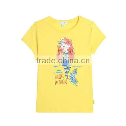 Custom Gilrs Cartoon Mermaid Tail Printed T-shirts photo-2