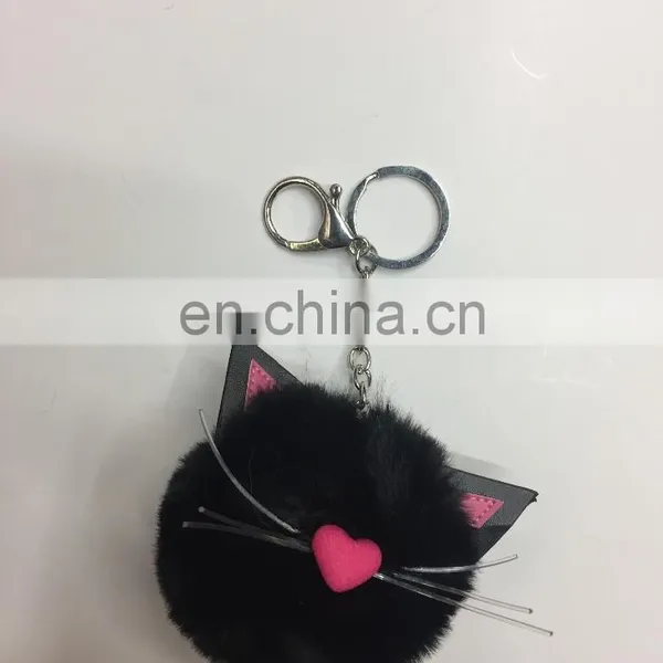 Wholesale Animal Fur Pom Poms Keychain photo-4