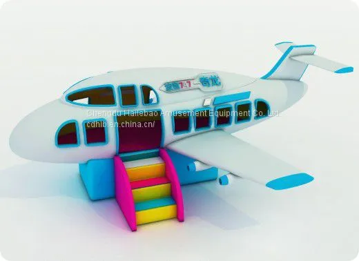 HLB-7053A Children Playground Equipment Kids Aeroplane Boarding Experience Mini Airliner