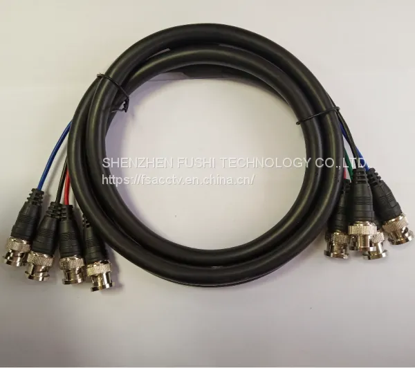 Mini RG59 Cable 4 BNC Male to 4 BNC Male Professional Audio Video Cable for CCTV System