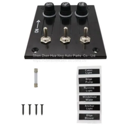 3P Bakelite Toggle Switch Panel with Fuses panel mount toggle switch for car boat RV Marine