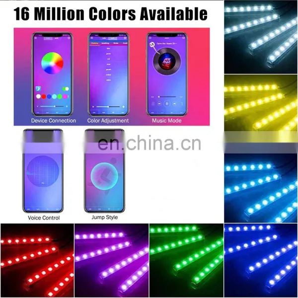 Interior LED Rock Lights Waterproof Car Strip Light Phone APP Remote Multicolor Neon Lighting for Jeep Truck ATV SUV Off Road photo-5