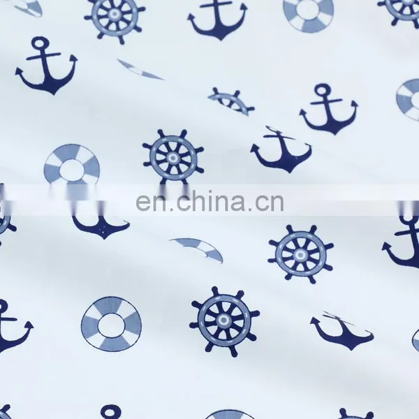 Navy Cartoon Sailing Fabric Kindergarten Baby Wrapped in Sleeping Bag Child Quilt Cover Sheet Cotton Fabric photo-3