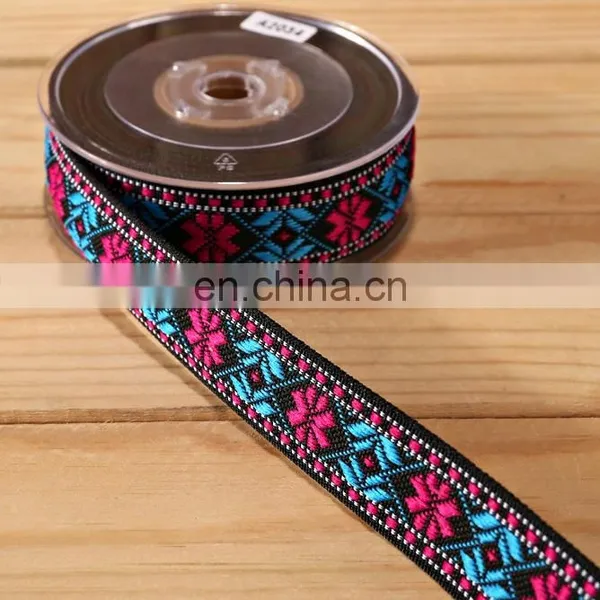 Sewing Embroidered Ribbon Jacquard Webbing Belt Custom Design Wholesale Custom 2.5cm and 3.2cm Woven 100% Polyester Sustainable photo-5