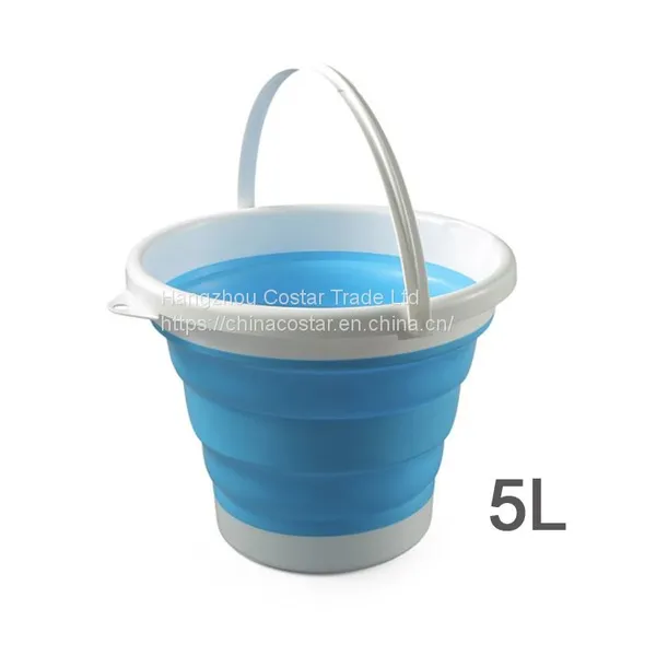 Folding Collapsible Bucket With Strong, Flexible, Compact, BPA Free Design and Sturdy Handle for Hiking Camping and Outdoor photo-3