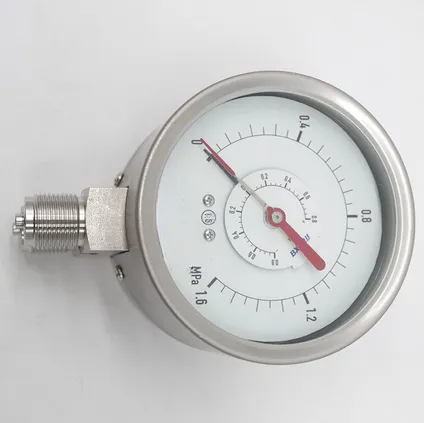 Double Tube Double Needle Differential Pressure Gauge 100mm Pressure Gauge photo-3