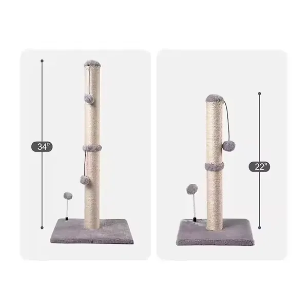 Meow Love Cat Scratching Tree Plush Interactive Cat Toy Scratching Post Simple Style Exercise photo-4