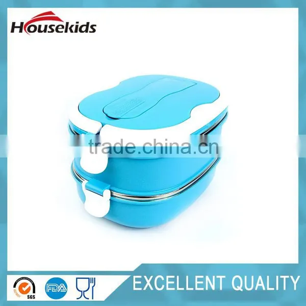 Stainless Steel Liner Double Bento Lunch Box Containers For Kids and Adults 1.8L Blue photo-6