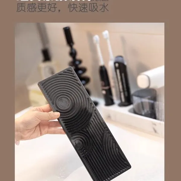 New Engraved Diatomite Stone Faucet Mat Set For Kitchen,Bathroom Sink photo-2