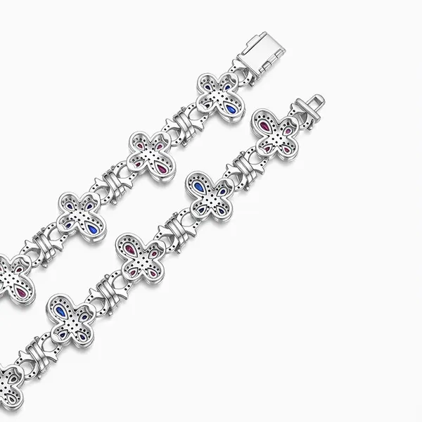 Shining Star Jewelry Diamond Gemstone Multicolor Iced Out Necklace