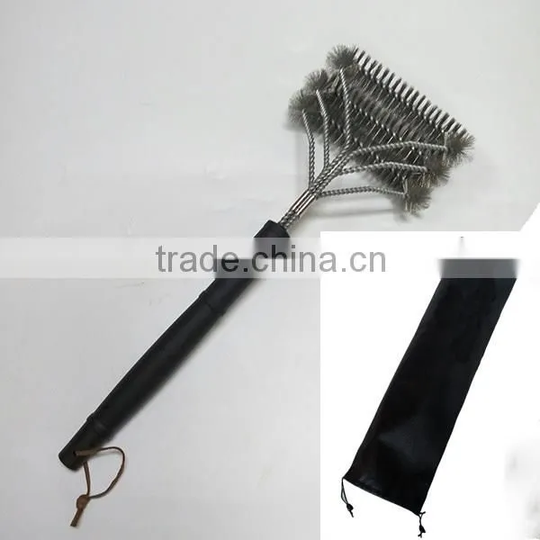 Amazon New Hot Sell Best New Design 3 Brushes in 1, Wire Stainless Steel Barbecue Grill Cleaning Brush 16 17 18 Inch photo-2