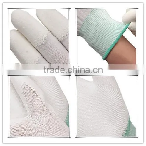 White PU Coated Work Gloves Nylon photo-3