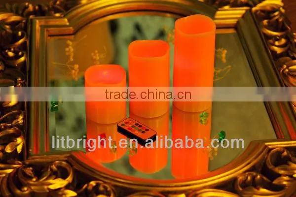 Moving Flame Wick Real Wax LED Candle With Timer photo-6