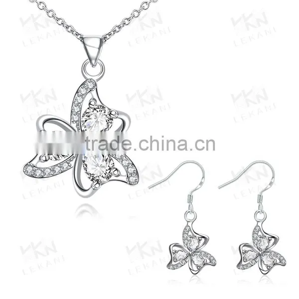 New Jewelry Plated Rhinestone Heart Wedding Necklace Set photo-6