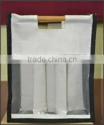 Wide White Coloured Wine Bag