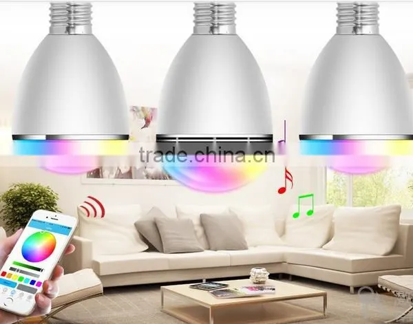 Wholesale Bluetooth Speaker Bluetooth 4.0 Smart LED bulbs Speaker lights APP control IOS and Android system