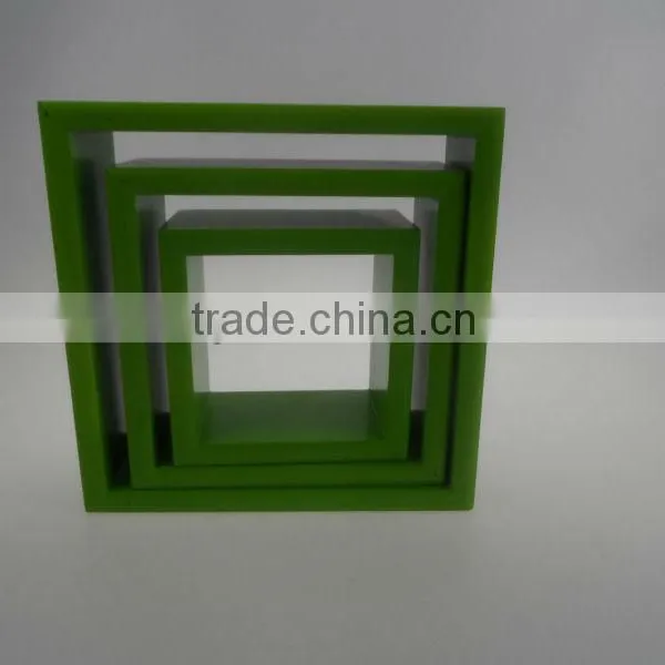 Set of 3 MDF Wall Cube Shelf Wall Display