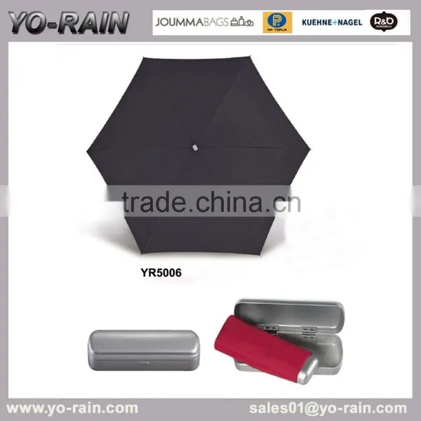 5 Folding Mini Umbrella in EVA Case, Rain and Sun Portable Tiny Umbrella