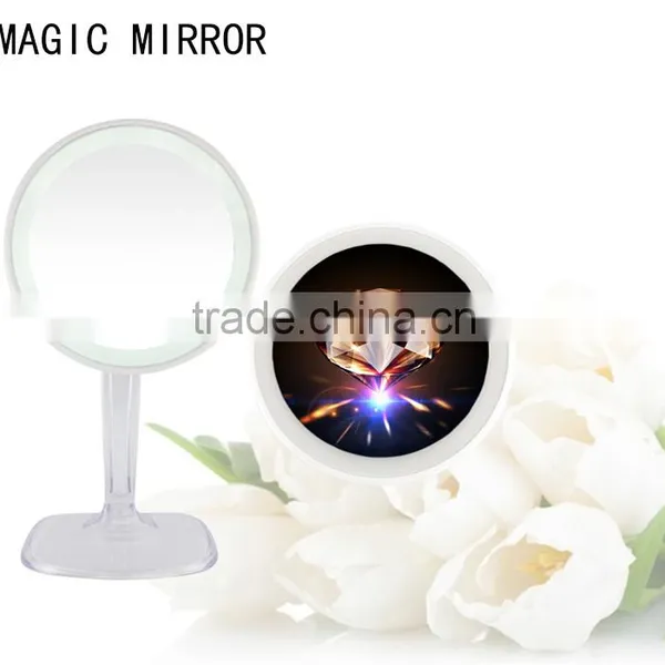 1000mAh Lithium Battery Lighted Stand Desktop Vanity Mirror With Magnification photo-5