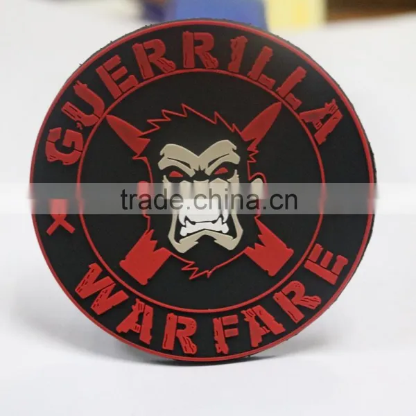 Stingray Red Cross Custom Embossed 3D Rubber Hook and Loop Patch for Garment photo-3
