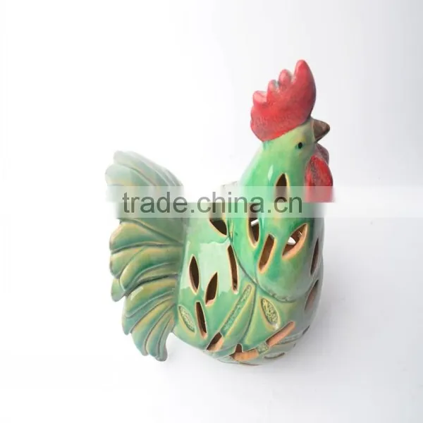 Decoration Garden of Ceramic Cock Candle Holder photo-4