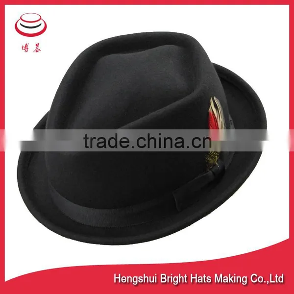 Classical Wool Felt Little Fedora Hat for Fall and Winter photo-2
